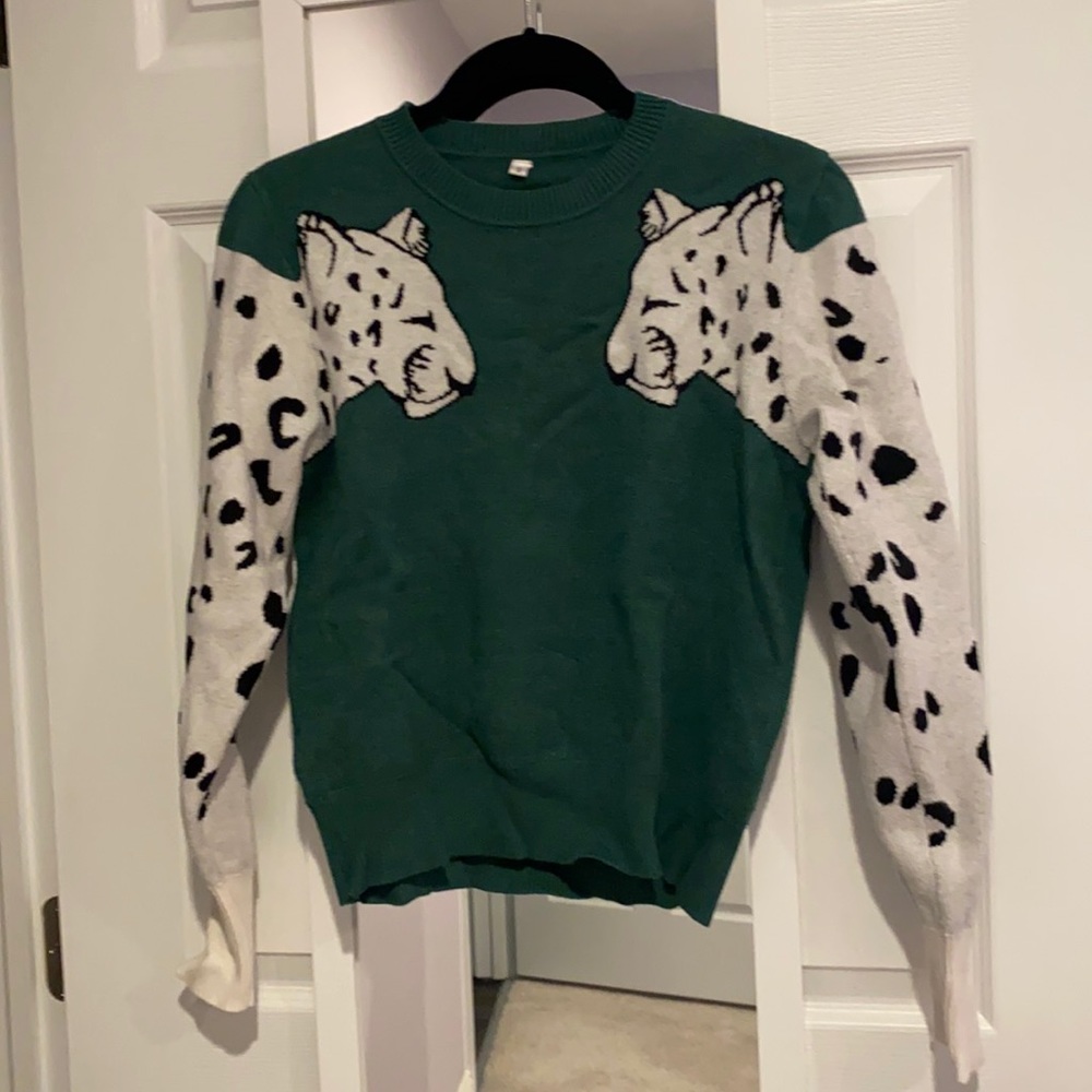 Leopard Sleeve Sweater